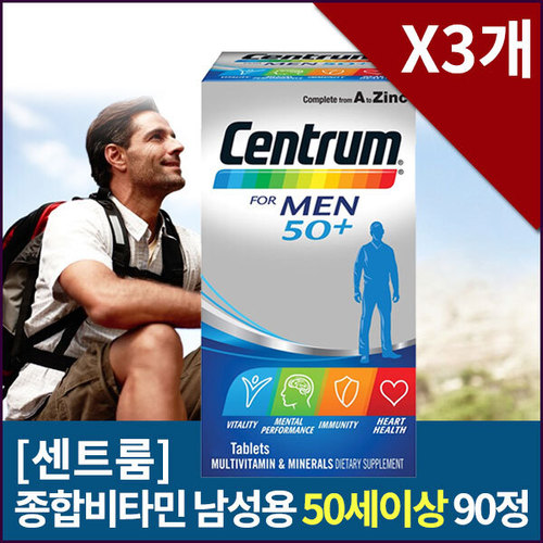 [센트룸] 종합비타민 남성용(50세이상) 90정 X3