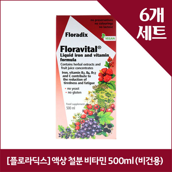 [플로라딕스] 액상 철분 비타민 500ml (비건용) x6